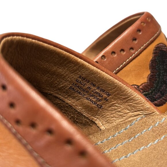 Indigo by Clarks Leather Clogs Embroidered Floral Western Mules 8 - Picture 10 of 10